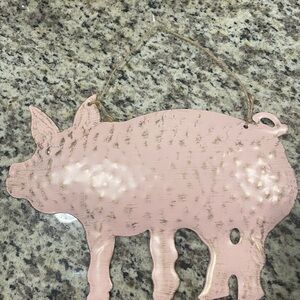 Charming Pink Pig Metal Wall Art